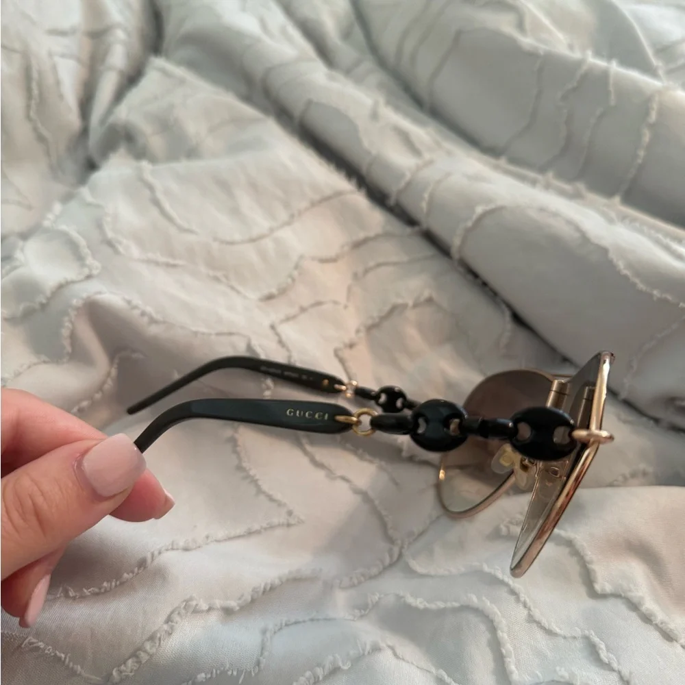 Gucci Brown Gradient Aviator Sunglasses with Gold Accents